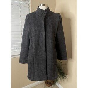 Vintage International Scene Size 9/10Wool Coat Gray Color Block Winter Coat 80’s